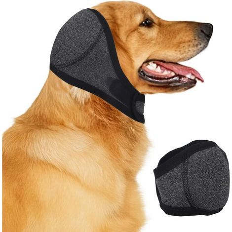 Paraorecchie per cani, cuffia da doccia regolabile, antirumore, comoda, silenziosa e rilassante, accessori per il bagno e la toelettatura, fantasia fuochi d'artificio (M) (1/4)