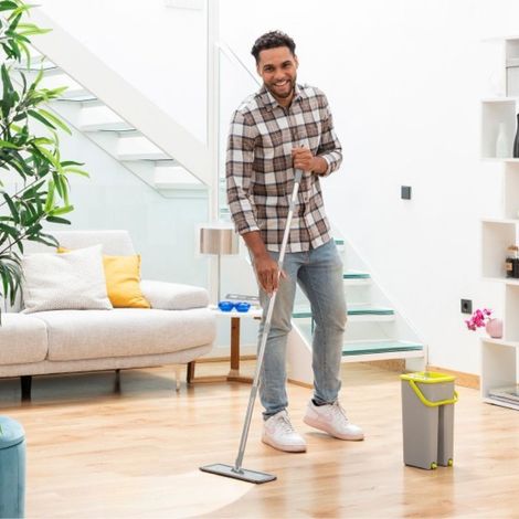 KLIRIMOP : Balai Serpillière à Tête Rotative 360° avec Seau Double Action