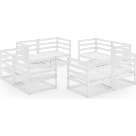 Maison Exclusive - Set Divani da Giardino 8 pz Bianco in Legno Massello di Pino