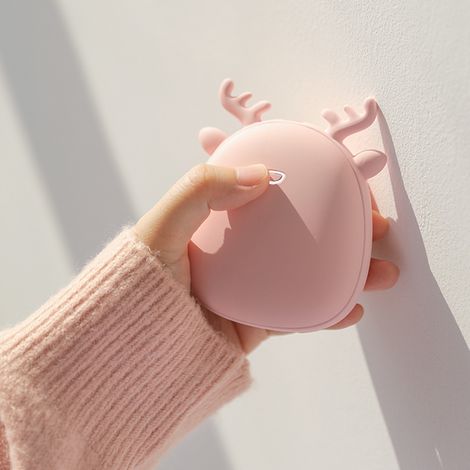 Tragbarer, leichter 2-in-1-Handwärmer mit USB-Ladefunktion und Mini-Powerbank für Zuhause und Büro (Pink) (1/5)