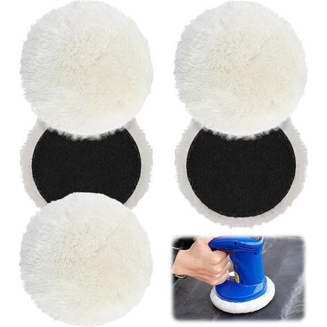 Almohadillas para pulir coches, 5 piezas, 150 mm, Discos de pulido, Autoadhesivos, Pulidora de lana, Almohadilla de pulido de lana, Cuidado (1/5)