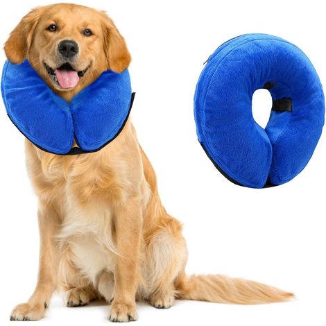 Collier Gonflable pour Chien, Collier Gonflable réglable Collier de Protection Gonflable Lavable pour Animaux de Compagnie pour Animaux se remettant d'une opération ou d'une blessure-Fei Yu (1/5)