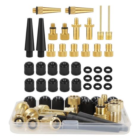 SPRINGOS Fahrrad-Ventil-Adapter-Set 36-teiliger Messingset für Fahrradpumpe Luftkompressor