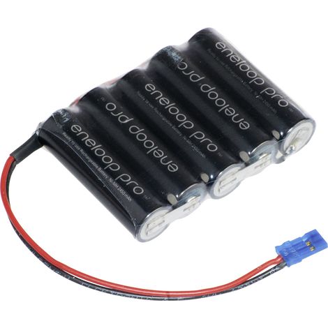 Panasonic eneloop Pro F1x5 Graupner Akkupack 5x Mignon (AA) Kabel, Stecker NiMH 6 V 2450 mAh