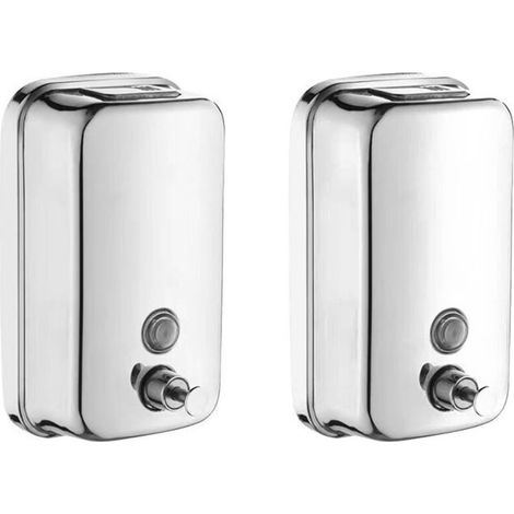 Distributeur de Savon Mural 500 ml en Acier Inoxydable Argent (1/4)