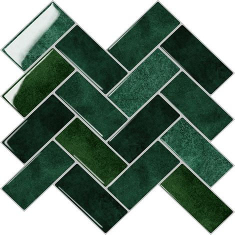 Lot de 10 pièces. Stickers muraux effet carrelage 3D — Papier peint vinyle autocollant, facile à poser (peler et coller), résistant à la chaleur et imperméable — Idéal pour la décoration intérieure (V (1/4)