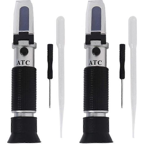 Réfractomètre 2X pour moût de bière et vin, double échelle - Densité 1,000-1,120 et Brix 0-32 % (aluminium) (1/5)