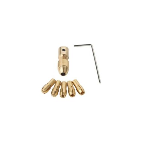 Set di 7 mandrini per trapano elettrico di piccole dimensioni con chiave a brugola, pinza per trapano elettrico, mandrino per trapano, set di pinze per punte da trapano elettrico di piccole dimensioni