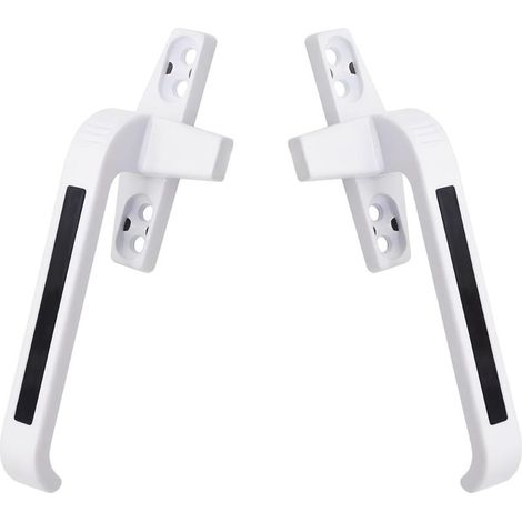 Poignées de fenêtre, poignées gauche et droite, serrures de porte et de fenêtre à battants en alliage d'aluminium, poignées de fenêtre coulissantes, une paire de blanc (1/5)