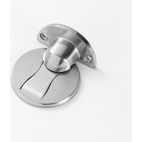 Butée Porte Magnétique,Butée Porte Support Loquet Butoir Porte Métal,304 Acier Inoxydable Résistant(1pcs,acier brossé),120g (1/4)