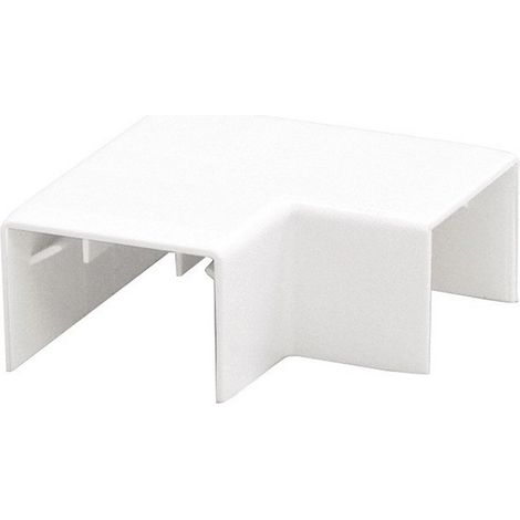 Lot de 4 angles plats blancs pour moulure en PVC – Dimensions H. 5 x P. 1.1 cm – Pose à coller – Norme NF – Tehalit