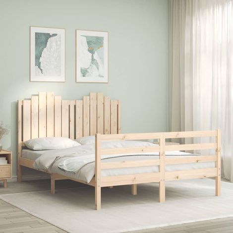 Bed Frame without Mattress 140x200 cm Solid Wood vidaXL (1/5)