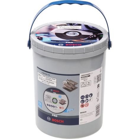 Bosch – Disques à tronçonner inox et métal ø125x1,6mm – Lot de 100 – Longue durée de vie – Grains en oxyde d'aluminium – SKU 2608626114