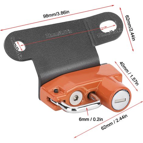 Helmschloss aus Aluminiumlegierung (orange) für modifizierte KTM 1290 SuperDuke R Motorräder (ab 2014) (1/5)