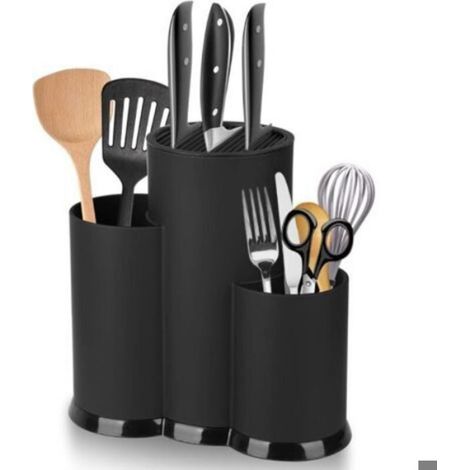 Porte Couteaux Rond - 3 en 1 Range Couteaux Détachable avec Fentes - Pour Couteaux Jusqu'à 10 cm - Plastique PP - 1 Pièce (1/5)
