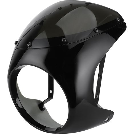 Déflecteur de vent de carénage de phare 7 pouces universel pour moto (noir brillant, lentille noire) (1/5)