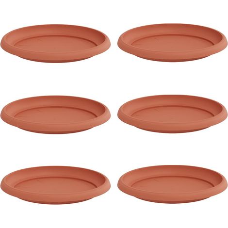 Maison Exclusive - Vassoio Rotondo per Fiori 6 pcs Rosso Mattone Ø 21,5 x 2,5 cm