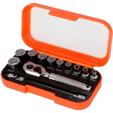 Bahco 1/4in Drive Socket Set - 13 Piece Tool Kit