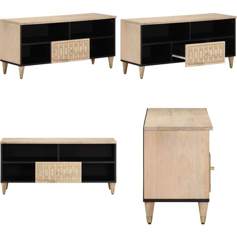Meuble TV 100x33x46 cm bois massif de manguier - Meubles Tv - Meuble Tv - Support Tv - Unit Tv - Meuble Salle Séjour - Home & Living (1/5)