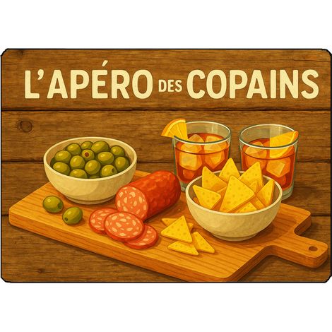 Planche à découper lapéro des copains 28,5 x 20 cm