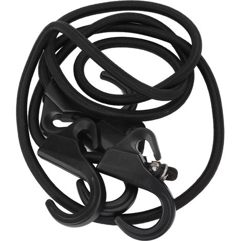 Corde élastique de camping en POM résistant aux UV avec crochets noirs, idéale pour attacher les bagages. (1/5)