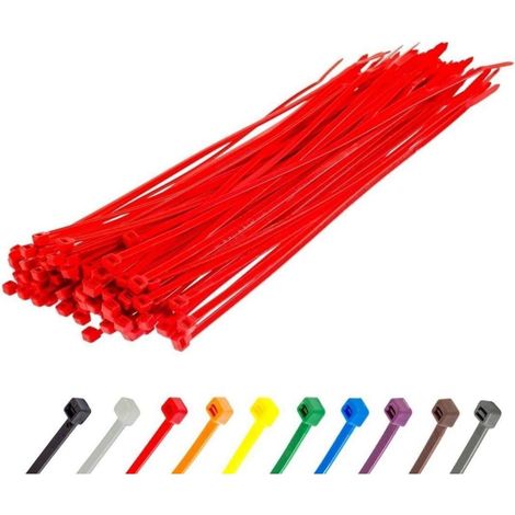 Kabelbinder Rot 300 x 4,8 mm 100 Stück UV beständig 22,2 kg (1/5)