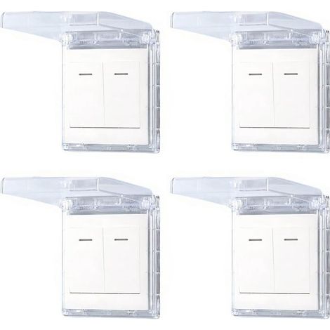 Selbstklebende, wasserdichte Steckdosenabdeckung Typ 86 Transparent 4 Stück (1/5)