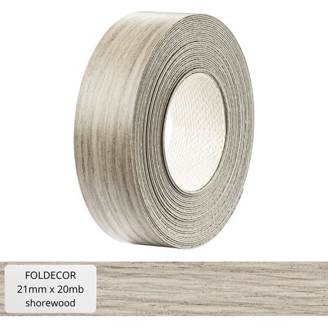 Cinta de cantos de melamina Shorewood para muebles con adhesivo termofusible de 21 mm (20 m)