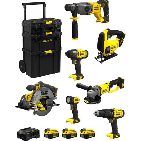 STANLEY FatMax Kit SVK701 (SFMCH900 SFMCG400 SFMCD711 SFMCF800 SFMCS500 SFMCS600 SFMCL0203x4,0AhChargeurCaddy) (1/5)