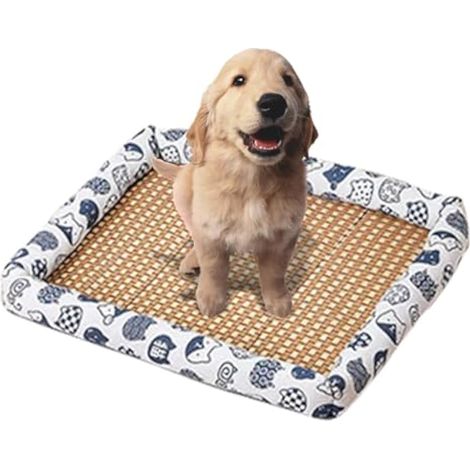 Tapis en rotin rafraîchissant pour animaux de compagnie, tapis en rotin portable pour chat, lit d'été pour petit chien, animaux de compagnie, chats (30 x 40 x 4 cm) (1/5)