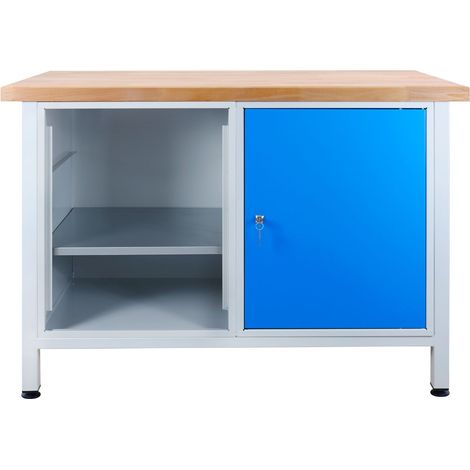 ADB Werkbank 1200x600x840mm Werktisch Packtisch mit 1 Türe und 2 Fachböden (1/5)