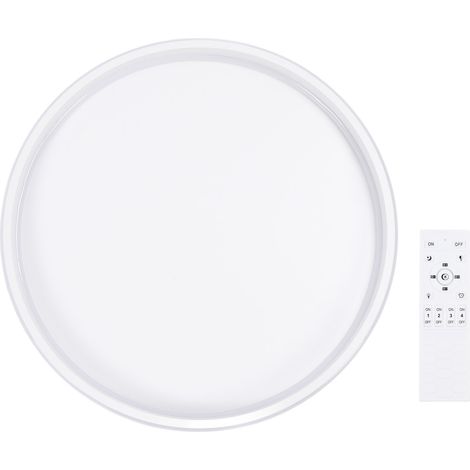 Plafonnier LED rond encastrable télécommandé variateur moderne blanc métal (1/5)