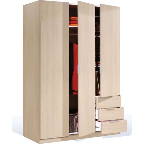 Armario 3 puertas 3 cajones roble (1/3)