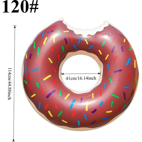 Bouée gonflable en forme de donut, rose et marron, pour adultes, pour nager dans les piscines, sur les plages et dans les jardins pendant l'été.-AquaForge (1/5)