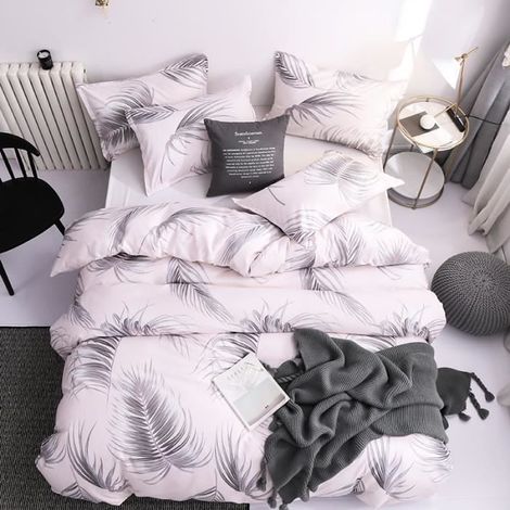 Housse de Couette 240x220 cm,Parure Housse Couette Imprimé en Microfibre avec 2 Taie d'oreiller 50x70cm,Style F1