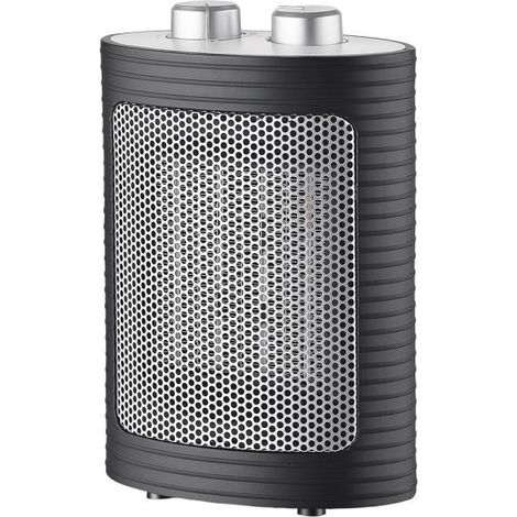 Termoventilador Calefactor Portatil Ceramico 1500w Negro/plata 3funciones 2potencias Termost.reg.antivuelco 22x15x9 Cm (1/3)