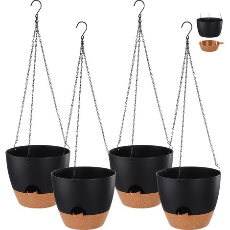 1 Jardinière suspendue, arrosage automatique, polypropylène, indicateur niveau eau, intérieur extérieur (1/5)