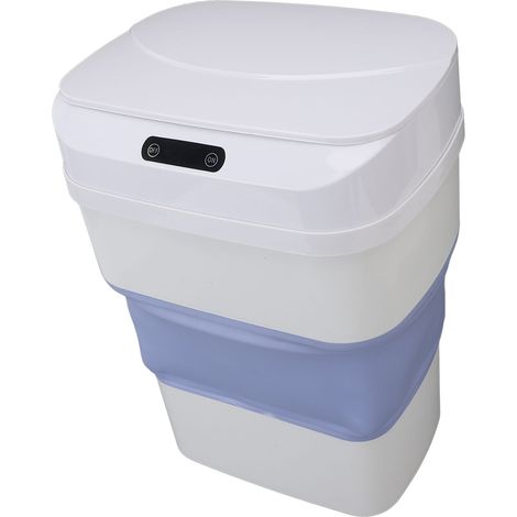 Poubelle pliable et intelligente de 17,5 litres en plastique avec capteur de mouvement et couvercle pour la cuisine (1/5)