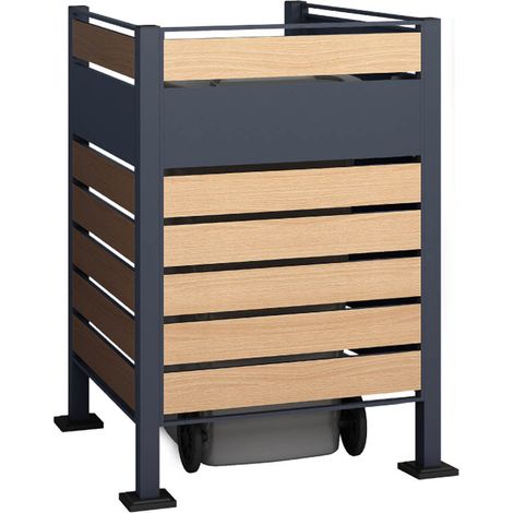 Westmann Habillage métallique pour conteneur à déchets Planum  1x240 L  aspect bois  90x90x120cm