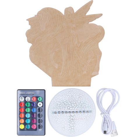 Lampe LED 3D 16 couleurs pour table, illusion lumineuse, décoration chambre enfant, cadeau Noël Kx-77 (1/5)