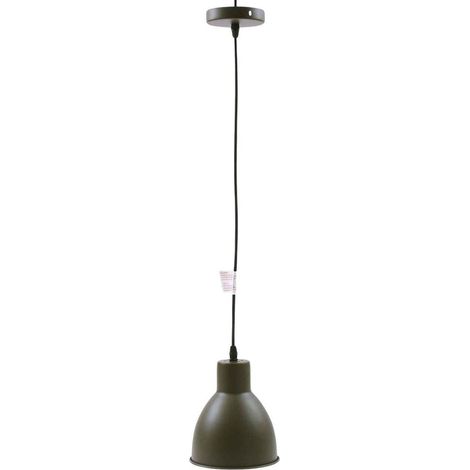 Suspension en métal vert militaire, diam. 16 cm (lot de 3) (1/2)