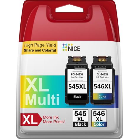 Cartouche 545-546, PG-545XL CL-546XL Compatible avec Cartouche Canon 545 546 pour Encre Canon 545 546, PG 545 CL546 XL pour Pixma TS3350 TS3300 TS3355 MG2550s MG2555s TR4550 MG2950 MX495 TS3150 MG3050