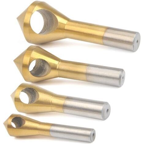 4Pcs Chamfering Cutter – HSS High Speed Steel – For Chamfering Metal, Wood and Plastic – Precise Deburring (1/5)
