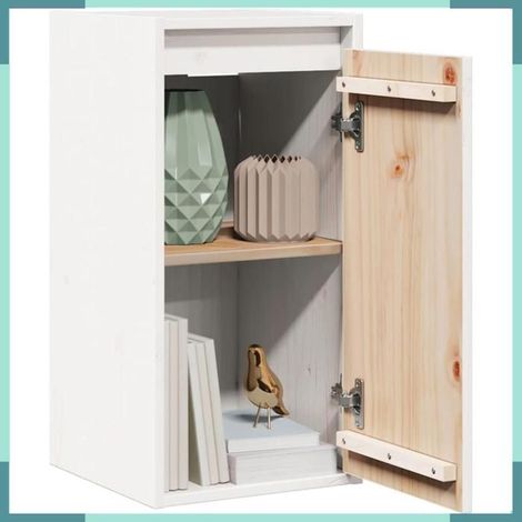 813487 Armoire murale Blanc 30x30x60 cm Bois de pin massif (1/5)