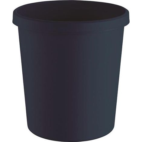 Papelera 18l H331xØ315mm con borde de agarre plástico negro HELIT (1/2)