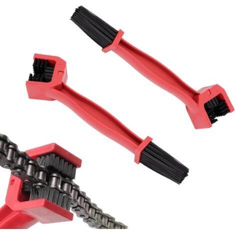 2 Pack Motorcycle Chain Cleaning Brush, Double Head Brush, Bicycle Motorcycle Chain Cleaning Tool(Red) (1/5)