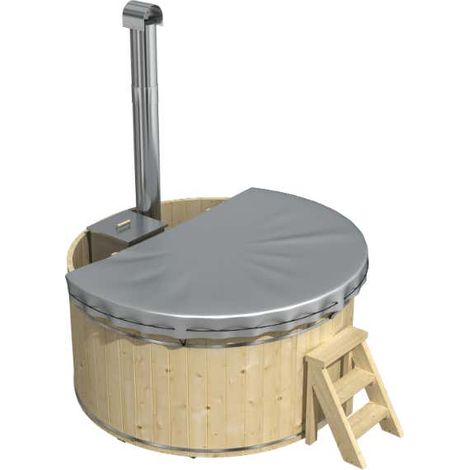 FinnTherm PVC Abdeckung Badefass Bergen Ø 200 - Innenofen Zubehör aus Kunststoff in Grau