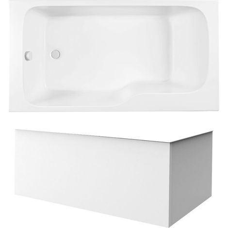Baignoire bain douche JACOB DELAFON Malice antidérapante + tablier angle 160 x 85 gauche (1/5)