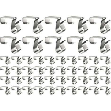 Générique Crochets De Gouttière Pour Lumières Extérieures - 50 Pièces Fixations Résistantes Anti-Dérapantes,Crochets d'Éclairage d'Extérieur Saisonnier,Pour Terrasse Mur Plafond Tableau Arbre