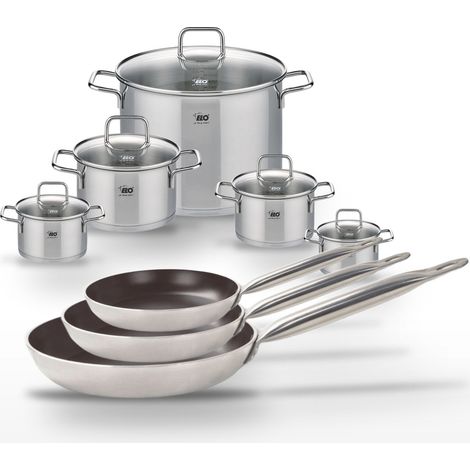 Lot 3 Poêles 24/28/32cm Elo Bistro Line et 5 Faitouts Elo Citrin (1/5)